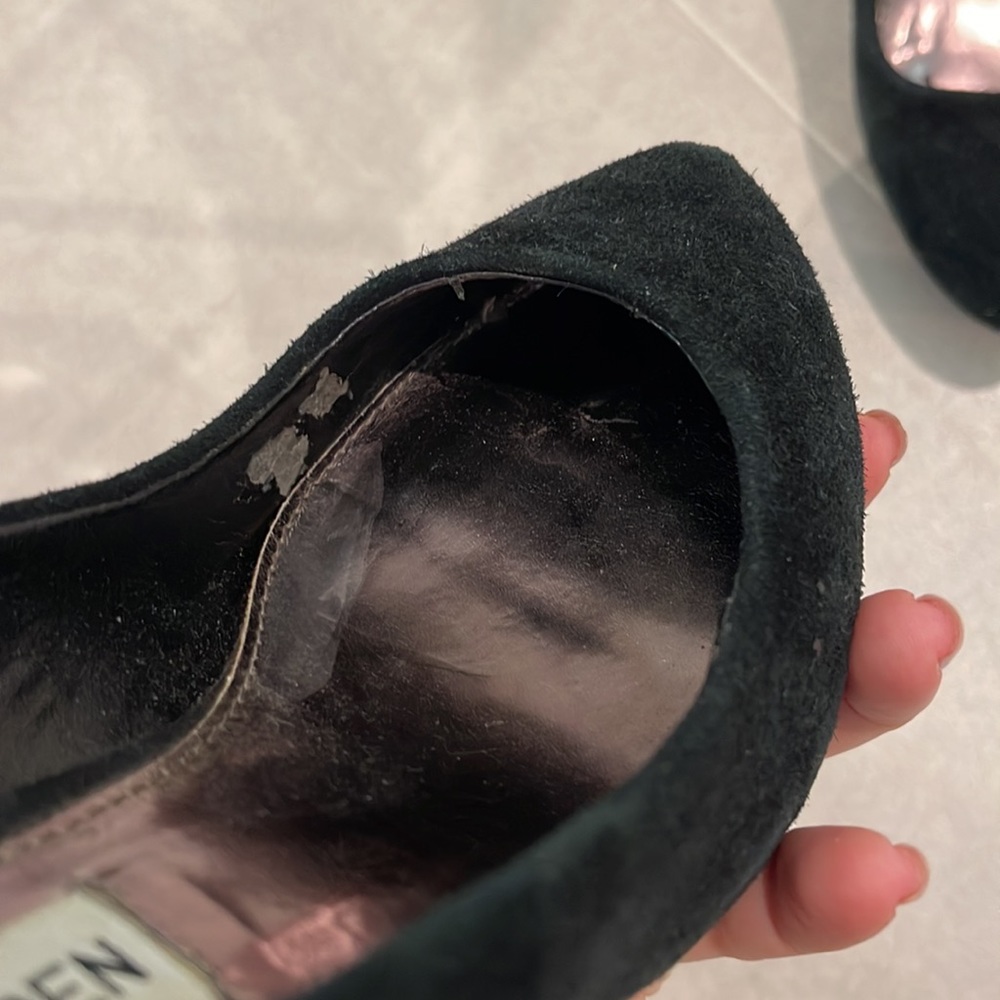 Steve Madden women size 5.5 black suede alike closed shoes kitten heel - Picture 12 of 15
